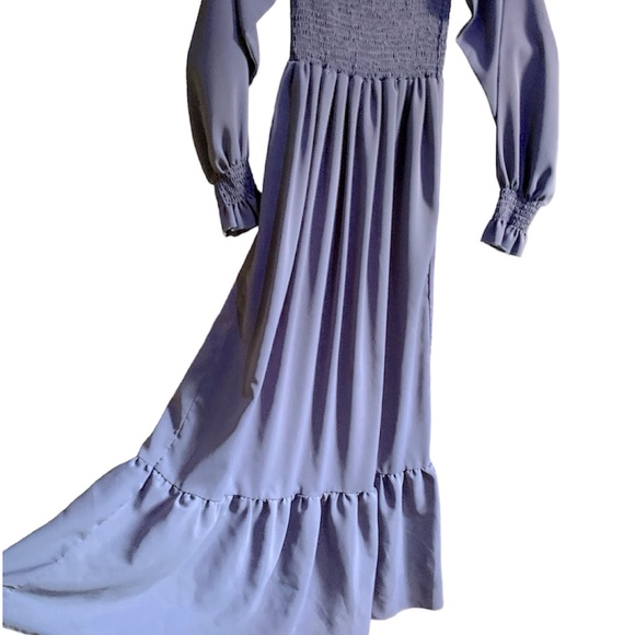 Blue Anna-Kaci Long Sleeve Square Neck Dress Size Small - Picture 5 of 11